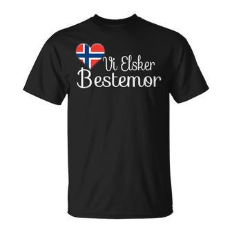 Vi Elsker Bestemor We Love Grandma Norwegian Unisex T-Shirt | Mazezy