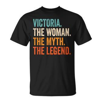 Victoria The Woman The Myth The Legend First Name Victoria Unisex T-Shirt - Seseable