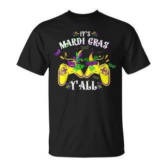 Video Game Controller Gamer E Sports Mardi Gras Yall Boys T-Shirt - Seseable