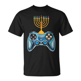 Video Game Controller Hanukkah 2022 Menorah Candles Boys T-shirt - Thegiftio UK