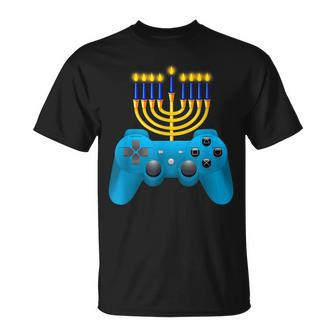 Video Game Controller Hanukkah Menorah Candles Boys V2 T-shirt - Thegiftio UK