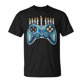 Video Game Controller Hanukkah Menorah Candles Boys V3 T-shirt - Thegiftio UK