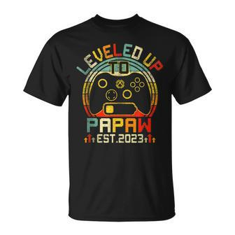 Video Game Level Up To Papaw 2023 New Dad Fathers Day T-shirt - Thegiftio UK