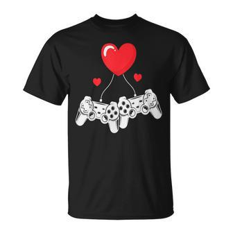 Video Gamer Valentines Day With Controllers Heart Boys Kids T-Shirt - Seseable