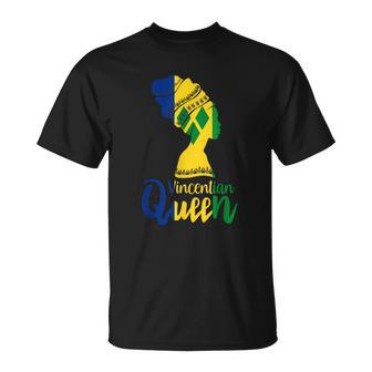 Vincentian Queen St Vincent Grenadines Flag Afro Pride Unisex T-Shirt | Mazezy