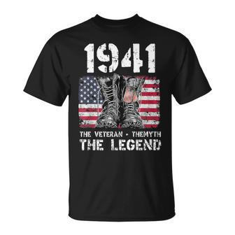 Vintage 1941 Man Myth Legend 80Th Birthday Dad Grandpa Gift For Mens Unisex T-Shirt | Mazezy