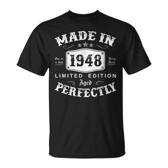 Vintage 1948 Made In 1948 75 Geburtstag Mann Frau 75 Jahre V2 T-Shirt - Seseable
