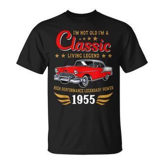 Vintage 1955 Birthday Classic Car For Legends Born In 1955 V2 Unisex T-Shirt | Mazezy