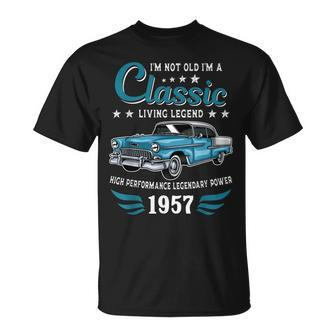 Vintage 1957 Birthday Classic Car For Legends Born In 1957 Unisex T-Shirt | Mazezy