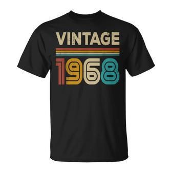 Vintage 1968 Birthday 55 Years Old Funny Birthday Decoration Unisex T-Shirt | Mazezy
