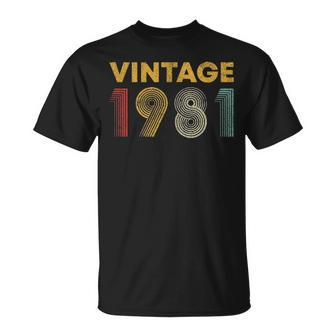 Vintage 1981 40 Years Old Born In 1981 40Th Birthday Gift Unisex T-Shirt - Seseable