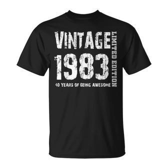 Vintage 1983 40 Years Of Being Awesome 40Th Birthday Unisex T-Shirt | Mazezy