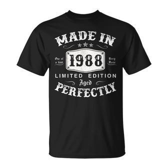 Vintage 1988 Made In 1988 35 Geburtstag Mann Frau 35 Jahre V2 T-Shirt - Seseable