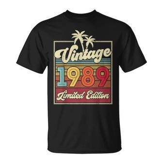 Vintage 1989 Wedding Anniversary Born In 1989 Birthday Party T-Shirt - Seseable