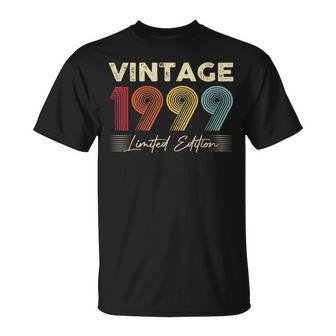 Vintage 1999 Wedding Anniversary Born In 1999 Birthday Party T-Shirt - Seseable