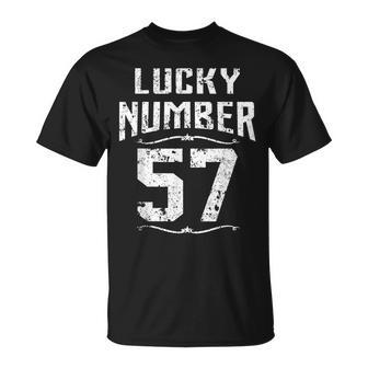 Vintage 57Th Birthday Lucky Number 57 Years Old Awesome T-Shirt - Seseable