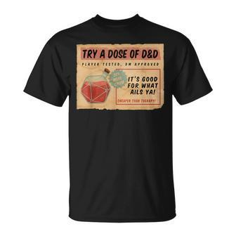 Vintage Ad D20 Healing Potion Dungeons & Rpg Dragons Unisex T-Shirt | Mazezy