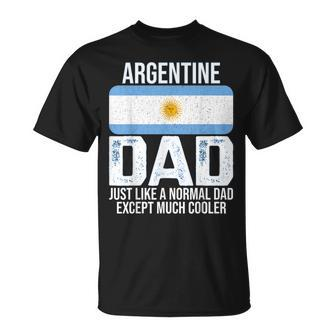 Mens Vintage Argentine Dad Argentina Flag Fathers Day T-Shirt - Seseable