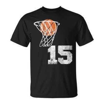 Vintage Basketball Trikot Nummer 15 Spieler Nummer T-Shirt - Seseable