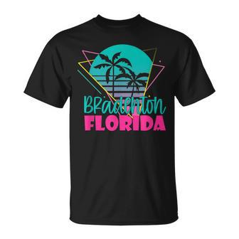 Vintage Beach Vacation Palm Tree Bradenton Florida T-Shirt - Seseable