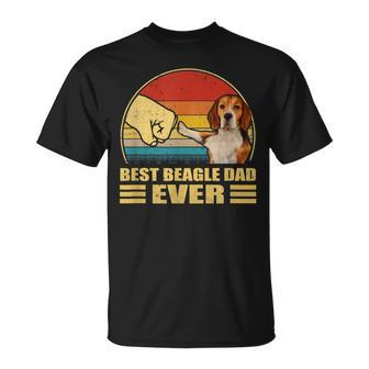 Vintage Best Beagle Dad Ever Bump Fit Funny Dog Lover Gift Gift For Mens Unisex T-Shirt - Seseable