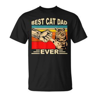 Vintage Best Cat Dad Ever And Retro For Dad Men Fathers Day Unisex T-Shirt