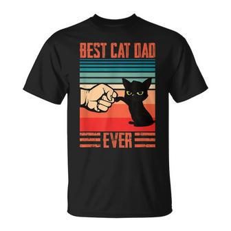Vintage Best Cat Dad Ever Bump Fit For Best Cat Dad T-Shirt - Seseable