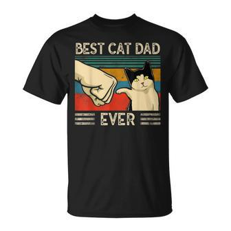 Vintage Best Cat Dad Ever Bump Fit V2 T-Shirt - Seseable