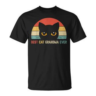 Vintage Best Cat Grandma Ever Cat Lovers Gift Unisex T-Shirt | Mazezy