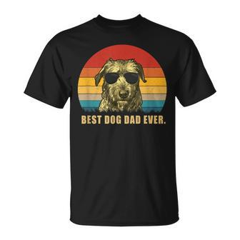 Vintage Best Dog Dad Ever T Irish Wolfhound T-Shirt - Seseable
