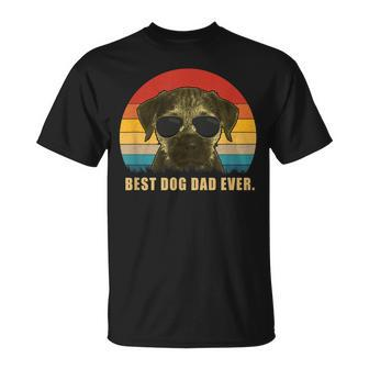 Vintage Best Dog Dad Ever T Border Terrier Unisex T-Shirt | Mazezy