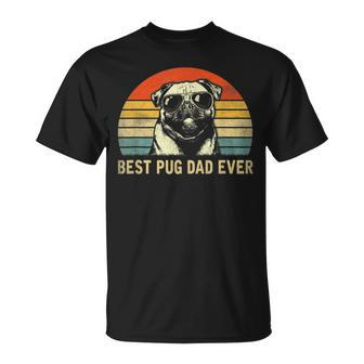 Mens Vintage Best Pug Dad Ever Pug Lover Fathers Day T-Shirt - Seseable