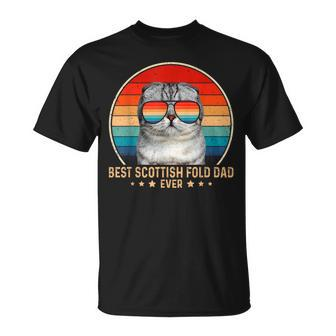 Vintage Best Scottish Fold Dad Ever Fathers Day Mens Unisex T-Shirt | Mazezy