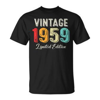 Vintage Born In 1959 Birthday Year Party Wedding Anniversary T-Shirt - Seseable