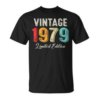 Vintage Born In 1979 Birthday Year Party Wedding Anniversary T-Shirt - Seseable