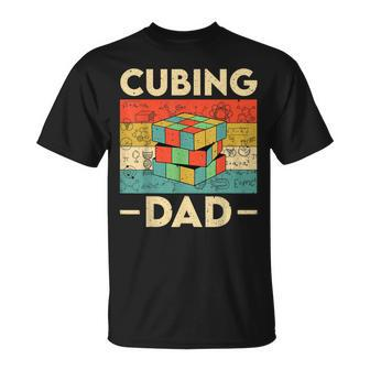 Vintage Cubing Dad Speedcubing Math Lovers T-Shirt - Seseable