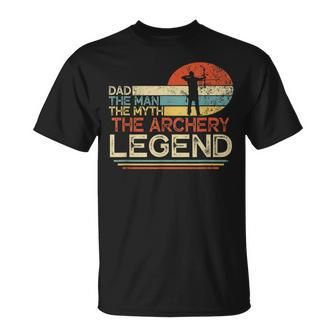 Vintage Dad The Man The Myth The Archery Legend Father Day Unisex T-Shirt - Seseable