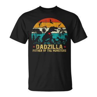 Vintage Dadzilla Father Of The Monsters For Dad Fathers Day T-Shirt - Seseable