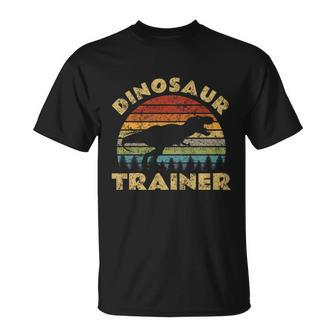 Vintage Dinosaur Trainer Halloween Costume Retro Sunset Dino Cool Gift Unisex T-Shirt - Monsterry