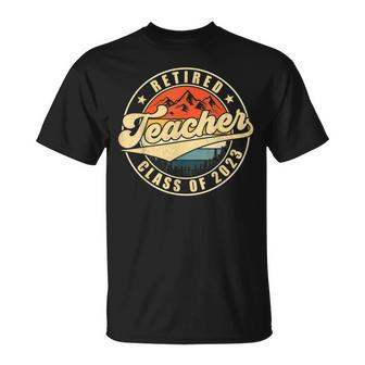 Vintage Distressed Retired Teacher Class Of 2023 Retirement T-Shirt - Seseable