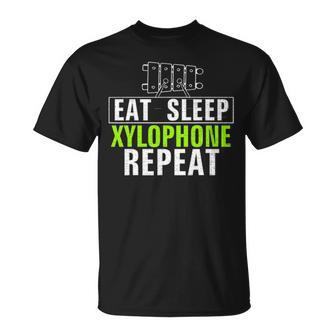 Vintage Eat Sleep Xylophone Repeat Funny Music Orchestra Unisex T-Shirt - Seseable