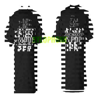 Vintage Eat Sleep Xylophone Repeat Funny Music Orchestra Unisex T-Shirt - Seseable