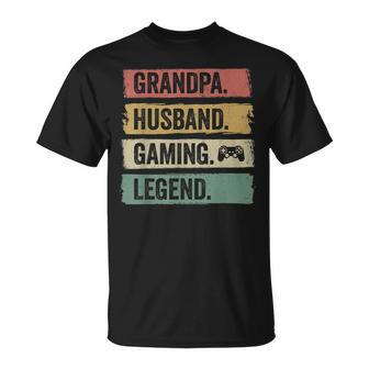 Vintage Ehemann Opa Gaming Legende Gamer Opa T-Shirt - Seseable