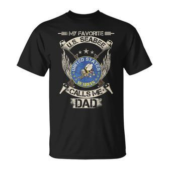 Vintage My Favorite Us Seabee Veteran Calls Me Dad T-Shirt - Seseable