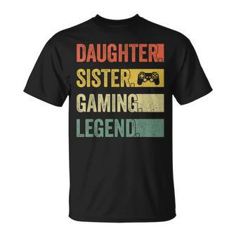 Vintage Gamer Girl T-Shirt, Tochter & Schwester Gaming Legende - Seseable