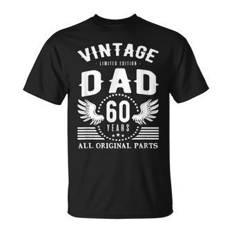 Vintage Geburtstag Papa T-Shirt, 60 Jahre Alle Originalteile - Seseable