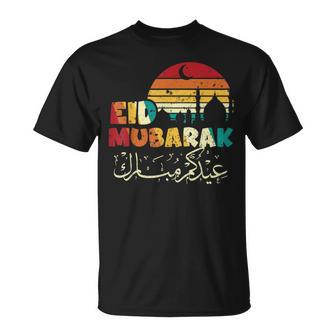 Vintage Happy Eid Mubarak For Muslim Eid Al Fitr Eid Al Adha Unisex T-Shirt | Mazezy AU