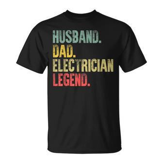 Mens Vintage Husband Dad Electrician Legend Retro T-Shirt - Seseable