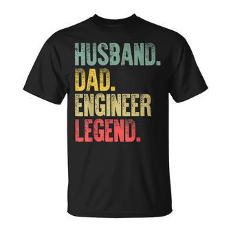Mens Vintage Husband Dad Engineer Legend Retro T-Shirt - Seseable