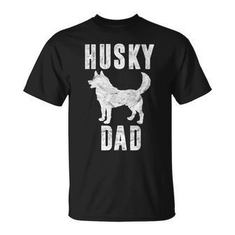 Vintage Husky Dad Dog Daddy Siberian Huskies Father T-Shirt - Seseable